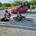 Motociclista resulta lesionado tras ser embestido por automovilista en Reynosa