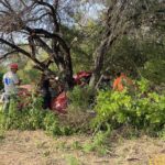Asisten socorristas a mujer en accidente vehicular
