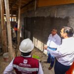 Supervisan construcción de módulos sanitarios en el COBAT 7 en Reynosa