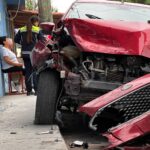 Accidente vial deja golpes leves y crisis nerviosa