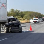 Choque por alcance entre camioneta y tráiler deja cuantiosos daños en el libramiento Anzaldúas