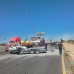 Choque entre camioneta y tráiler deja lesionados en la Reynosa-Monterrey